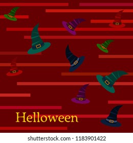 halloween hat witches night vector