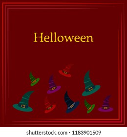 halloween hat witches night vector