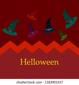 halloween hat witches night vector