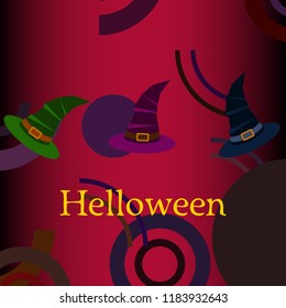 halloween hat witches night vector