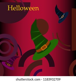 halloween hat witches night vector