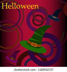 halloween hat witches night vector