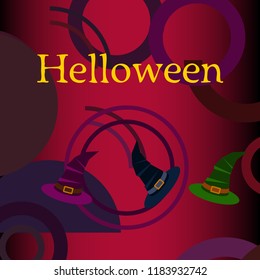 halloween hat witches night vector