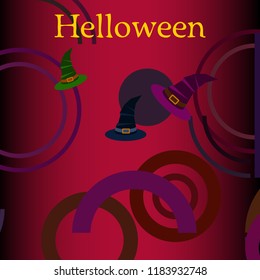 halloween hat witches night vector