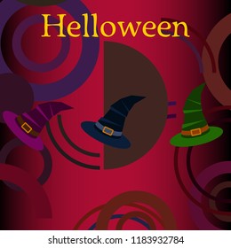 halloween hat witches night vector