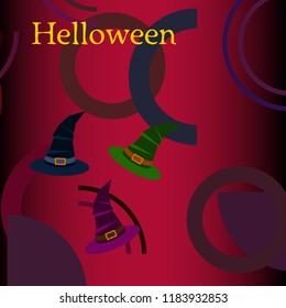halloween hat witches night vector