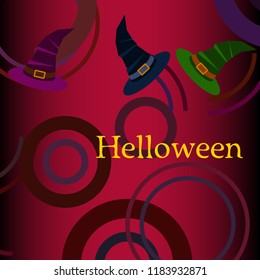 halloween hat witches night vector
