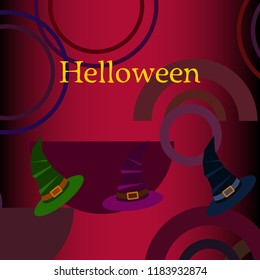 halloween hat witches night vector