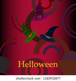 halloween hat witches night vector