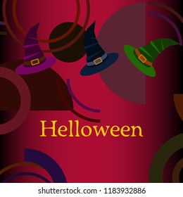 halloween hat witches night vector