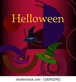 halloween hat witches night vector