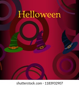 halloween hat witches night vector