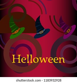 halloween hat witches night vector