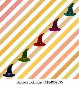 halloween hat witches night vector