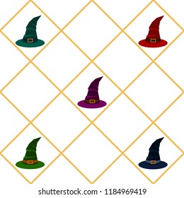 halloween hat witches night vector