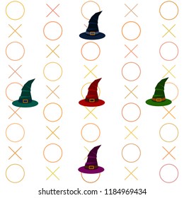 halloween hat witches night vector