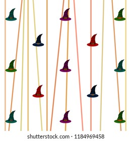 halloween hat witches night vector