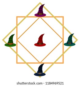 halloween hat witches night vector