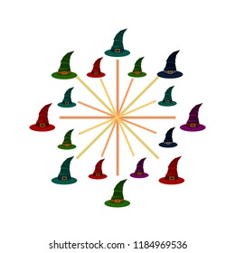 halloween hat witches night vector
