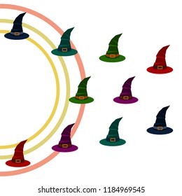 halloween hat witches night vector