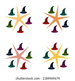 halloween hat witches night vector