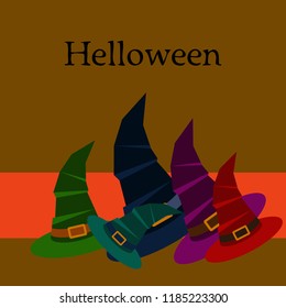 halloween hat witches night vector
