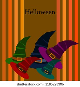 halloween hat witches night vector