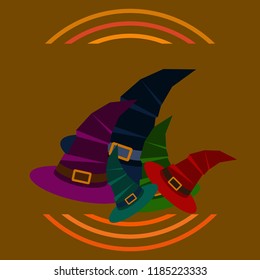 halloween hat witches night vector