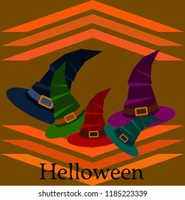 halloween hat witches night vector