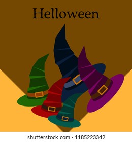 halloween hat witches night vector