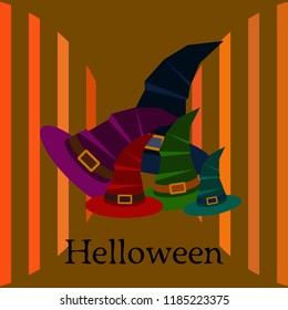 halloween hat witches night vector
