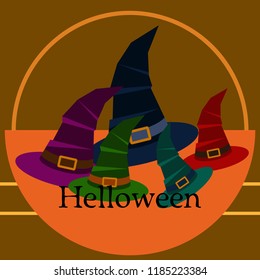 halloween hat witches night vector