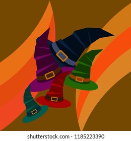 halloween hat witches night vector