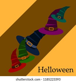 halloween hat witches night vector