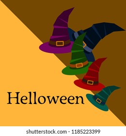 halloween hat witches night vector