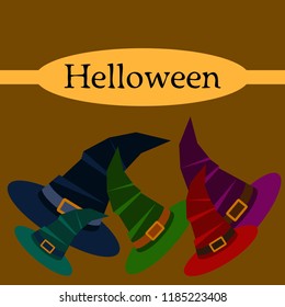 halloween hat witches night vector