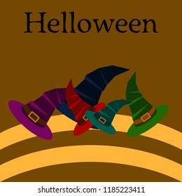 halloween hat witches night vector