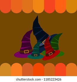 halloween hat witches night vector