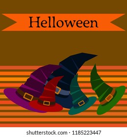 halloween hat witches night vector