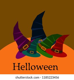 halloween hat witches night vector