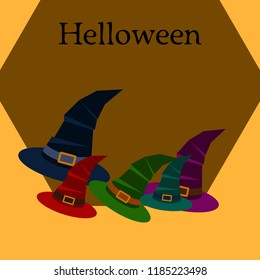 halloween hat witches night vector