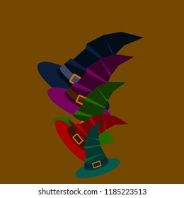 halloween hat witches night vector