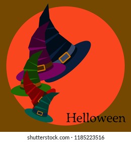 halloween hat witches night vector