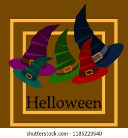 halloween hat witches night vector