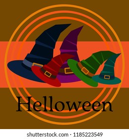 halloween hat witches night vector