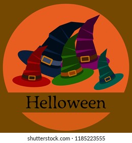 halloween hat witches night vector
