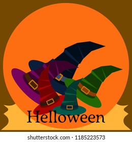 halloween hat witches night vector