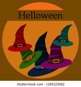 halloween hat witches night vector