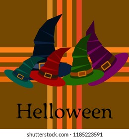 halloween hat witches night vector