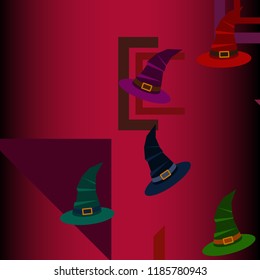 halloween hat witches night vector